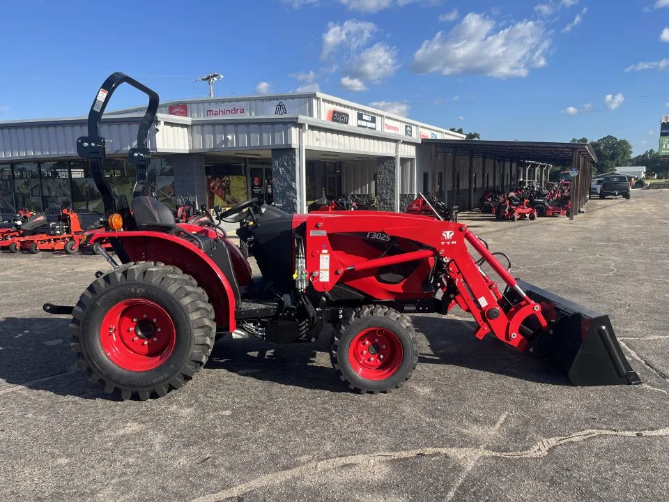 Red TYM tractor with front loader for sale at Double D Outdoor Equipment in Marianna, FL